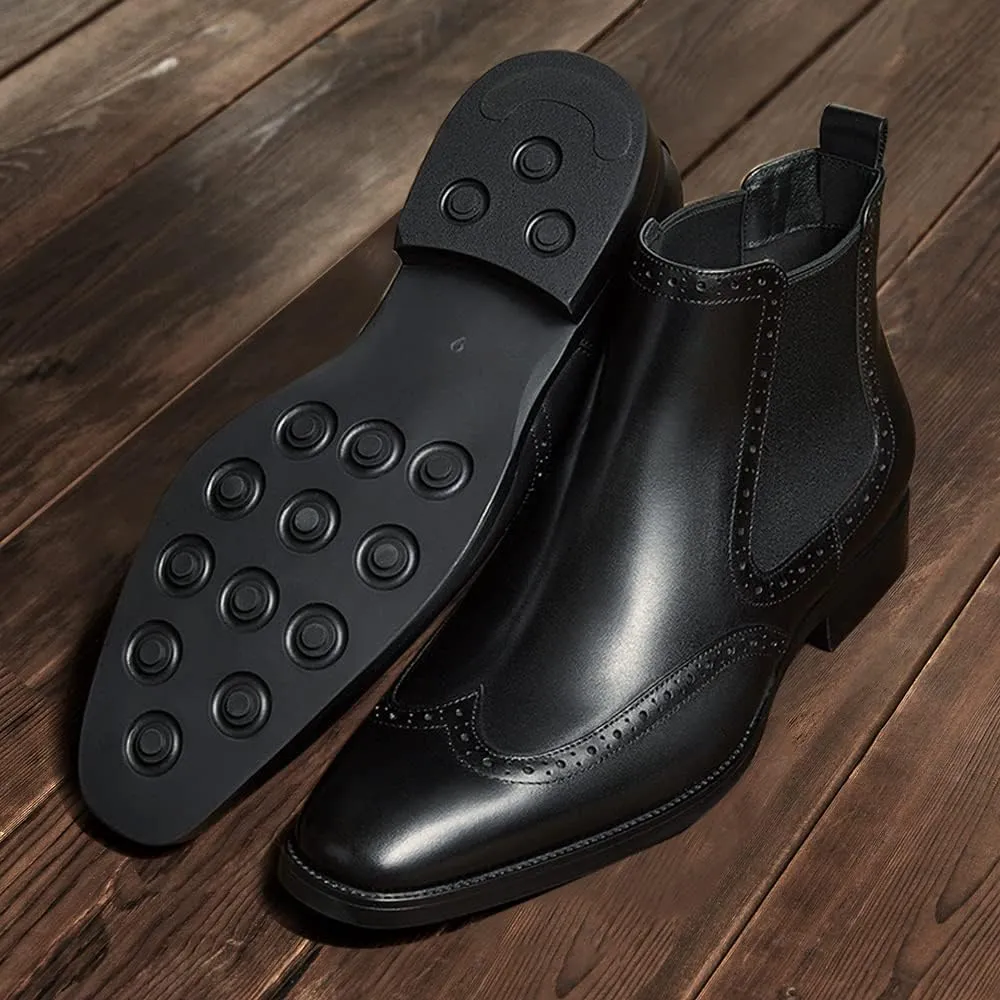 FRASOICUS Men's Chelsea Boots Mens Genuine Leather Dress Boots