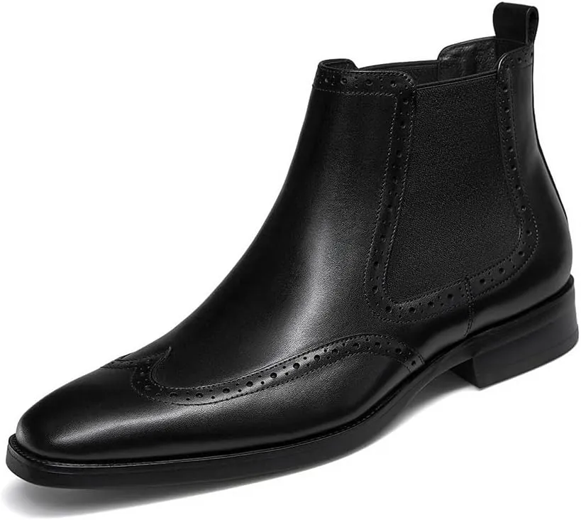 FRASOICUS Men's Chelsea Boots Mens Genuine Leather Dress Boots