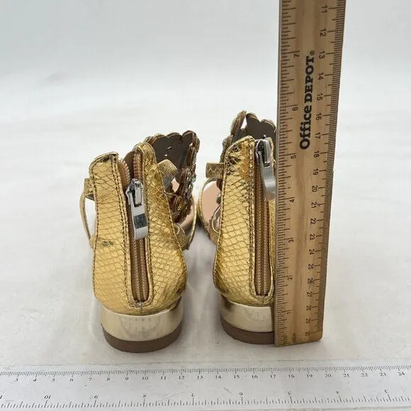 FSJ Gold Women's Beaded Rhinestones Sandals T-Strap Bohemian Sandals Breathable