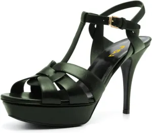 FSJ Women Comfort Platform Stiletto High Heel Ankle Strap Sandals Open Toe Sexy Strappy Slingback Wedding Party Shoes Size 4-16 US