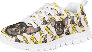 Funny Cat Dog Print Tennis Shoes for Girls and Boys Lightweight Mesh Casual Athletic Running Shoes