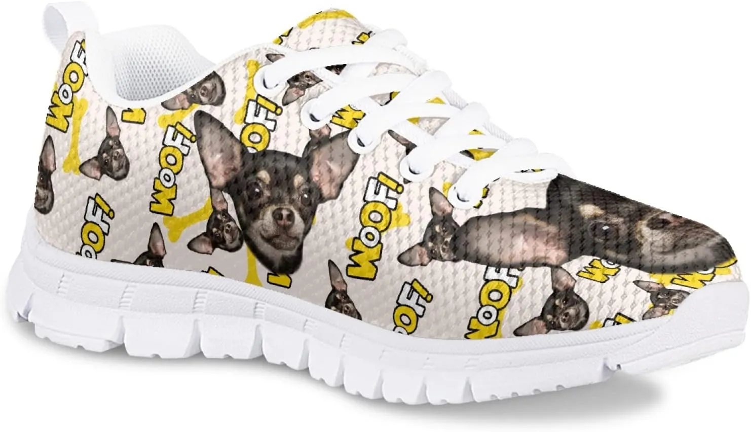 Funny Cat Dog Print Tennis Shoes for Girls and Boys Lightweight Mesh Casual Athletic Running Shoes