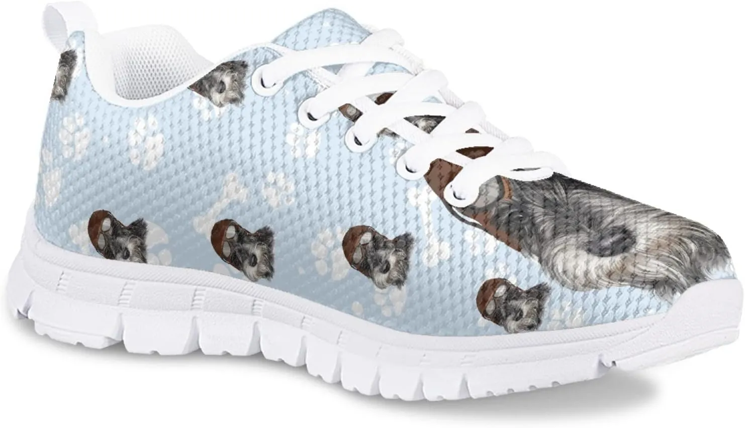 Funny Cat Dog Print Tennis Shoes for Girls and Boys Lightweight Mesh Casual Athletic Running Shoes