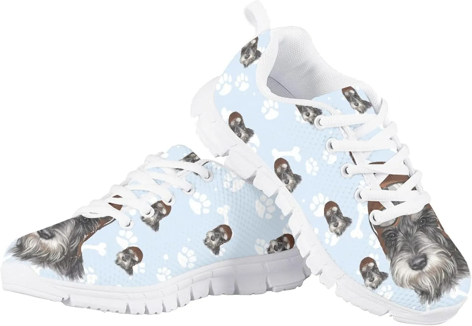 Funny Cat Dog Print Tennis Shoes for Girls and Boys Lightweight Mesh Casual Athletic Running Shoes