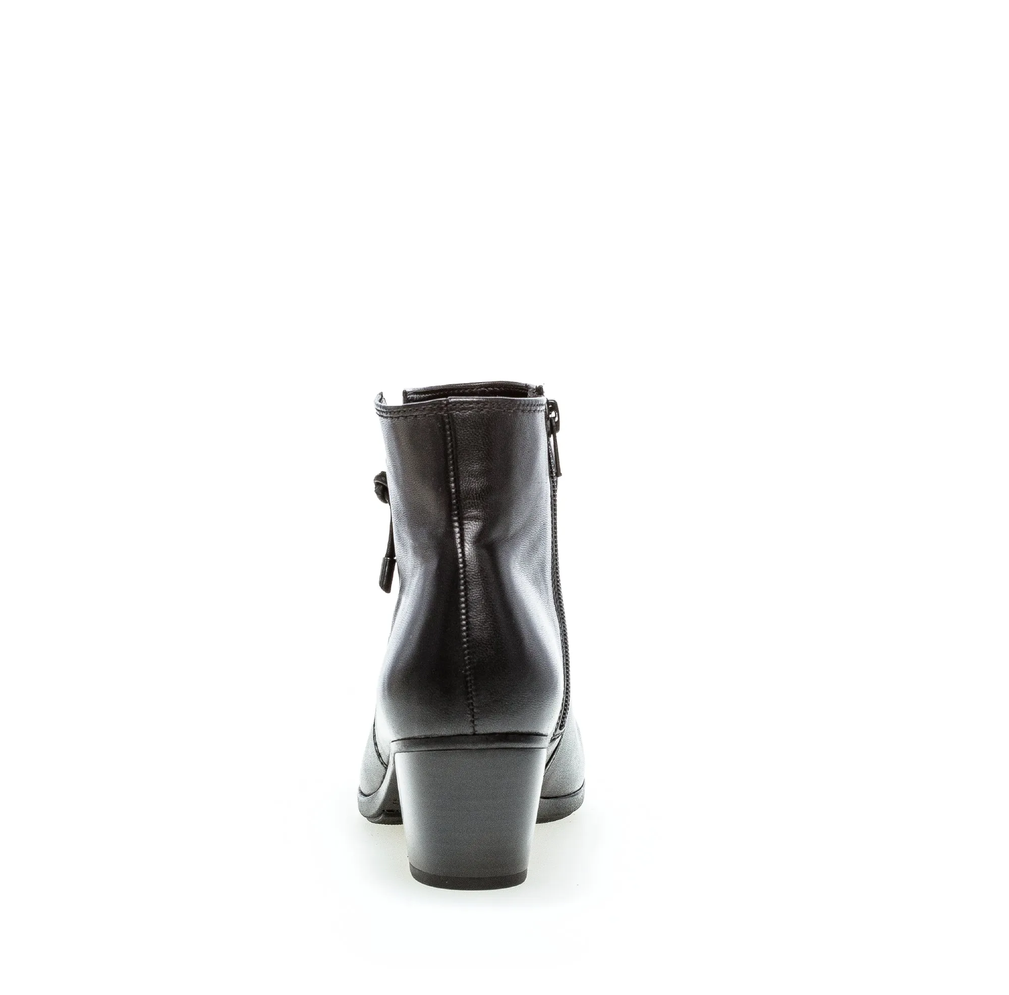 GABOR - 75.522.27 LOW HEEL ANKLE BOOT - BLACK LEATHER