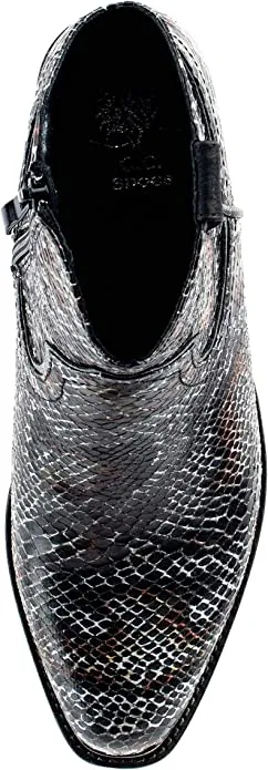 GC Shoes Womens STAX Snake Print Ankle Ankle Boots Black 8.5 Medium (B,M)
