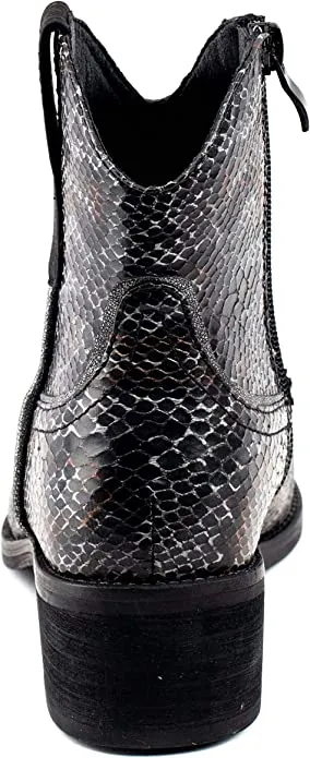 GC Shoes Womens STAX Snake Print Ankle Ankle Boots Black 8.5 Medium (B,M)