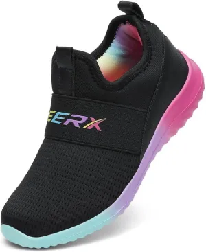 GEERX CARA Girls Slip On Athletic Sneaker Lightweight Breathable Comfortable Sport Walking Running Tennis Shoe (Toddler/Little Kid/Big Kid)