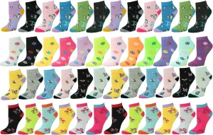 Gelante 48-Pack Women's Ankle Socks, Comfortable Lightweight Breathable Athletic Bulk Pack Wholesale