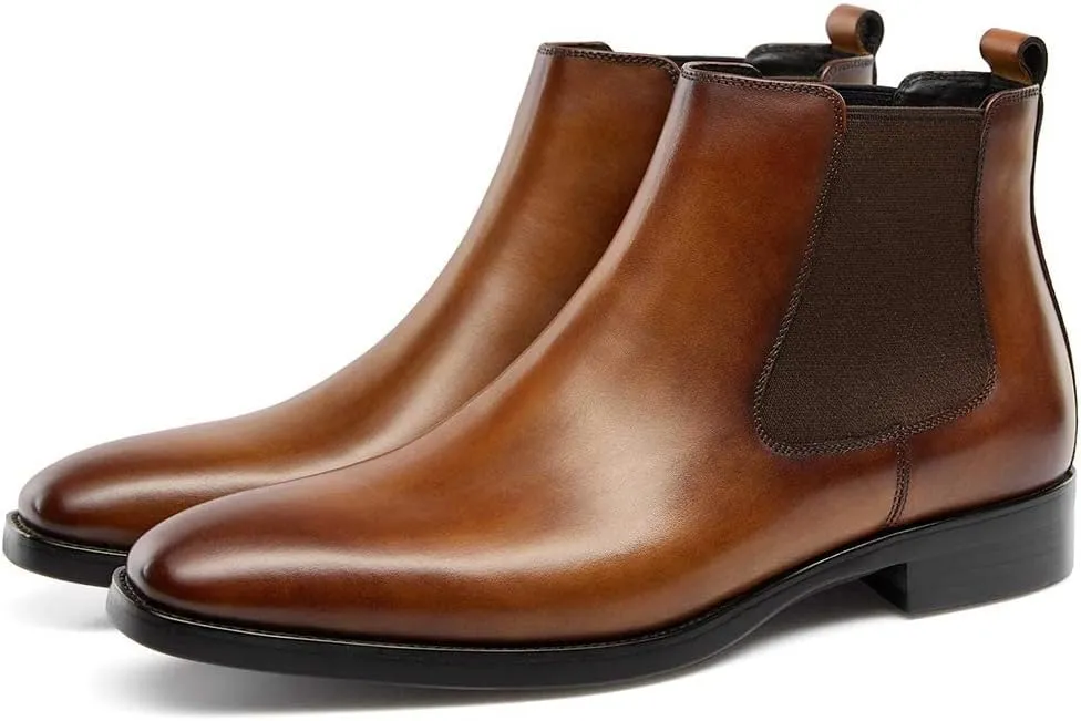 GIFENNSE Mens Chelsea Boots Leather Dress Boots for Men