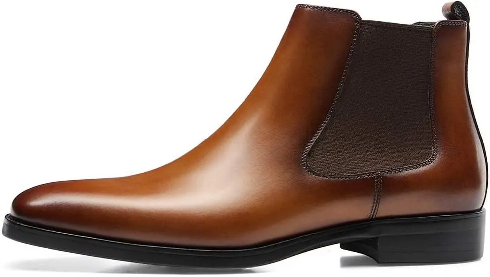 GIFENNSE Mens Chelsea Boots Leather Dress Boots for Men