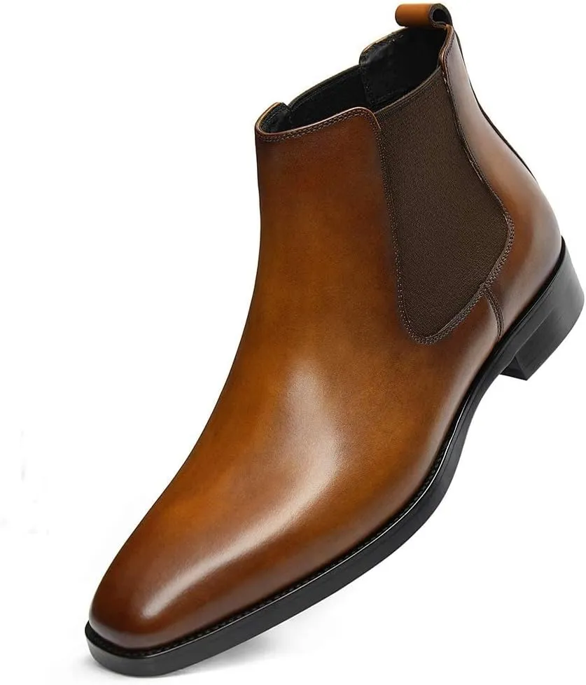 GIFENNSE Mens Chelsea Boots Leather Dress Boots for Men