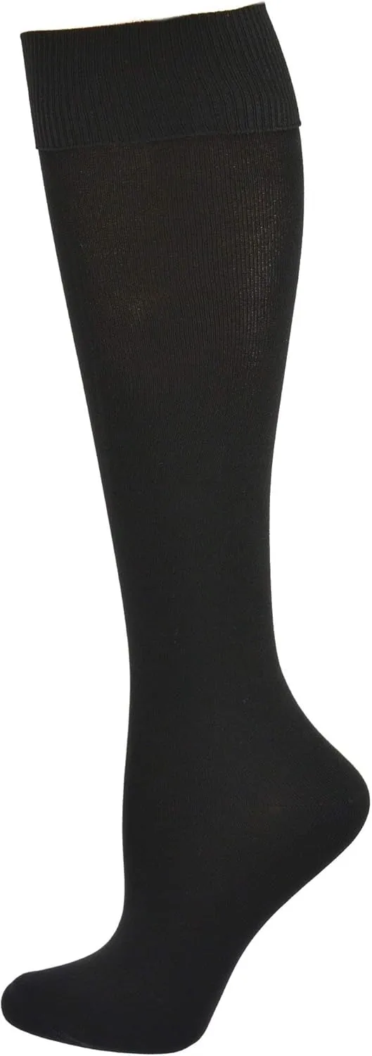 Girl’s Classic School Uniform Opaque Knee High Socks - 3 Pair Pack, Comfortable & Durable, Smooth Flat Knit, Trendy & Stylish