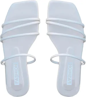 GORGLITTER Women's Cute Strappy Sandals Flat Sandals Toe Ring Summer Slide Sandal Slip on Flip Flops