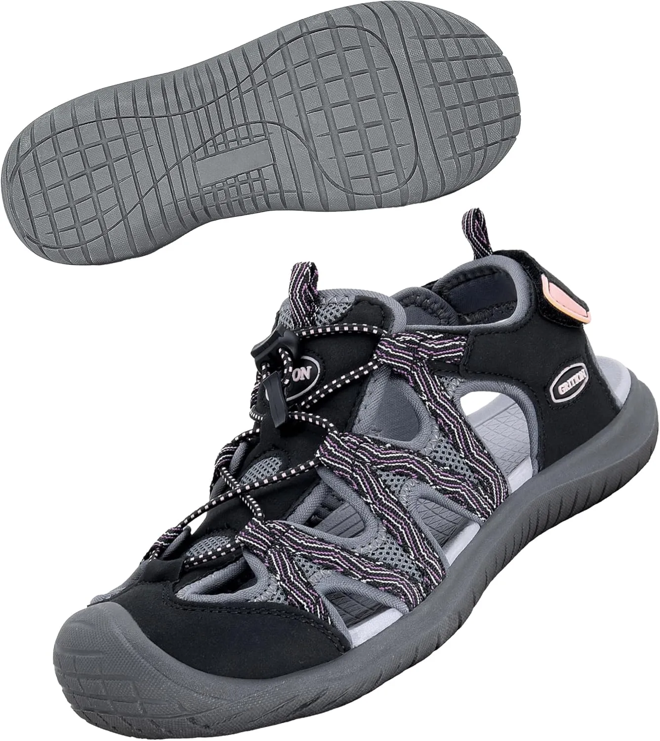 GRITION Hiking Sandals Women Closed Toe, Waterproof Lightweight Adjustable Hiking Athletic Sandals, Breathable For Beach Summer Adventure Comfortable Outdoor Sport