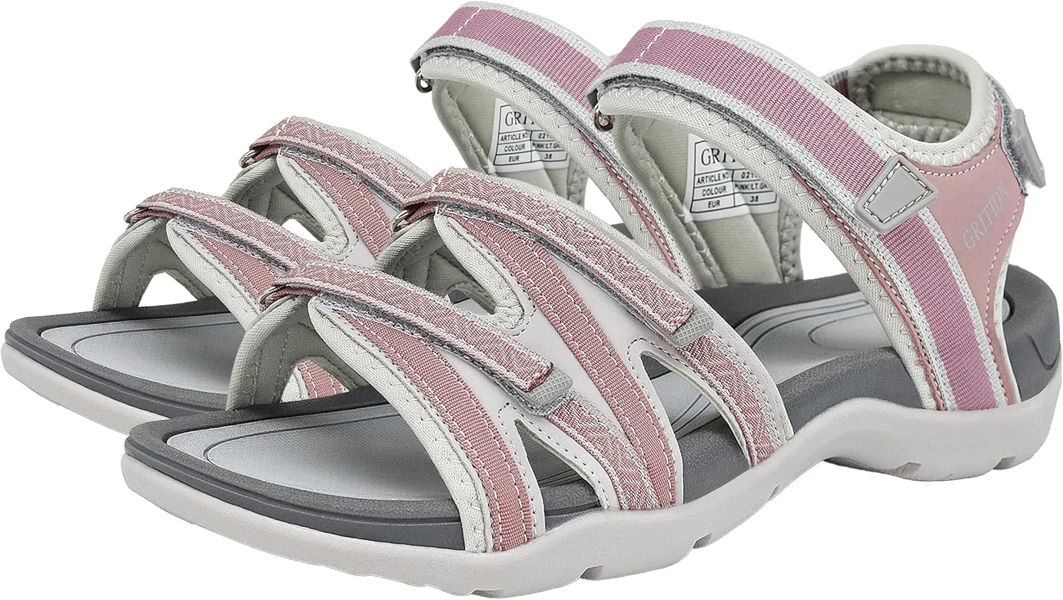 GRITION Women Hiking Sandals Girls, Outdoor Sport Water Shoes, Summer Flat Cross-Tied Sandals Open Toe Adjustable Walking Shoes