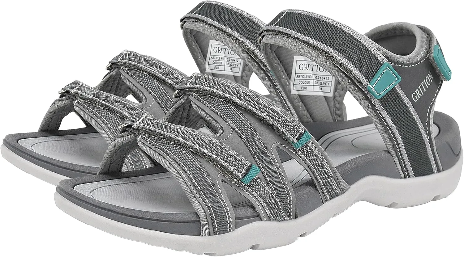 GRITION Women Hiking Sandals Girls, Outdoor Sport Water Shoes, Summer Flat Cross-Tied Sandals Open Toe Adjustable Walking Shoes
