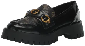 Guess Women's Almost Loafer Flat, Black Logo, 9