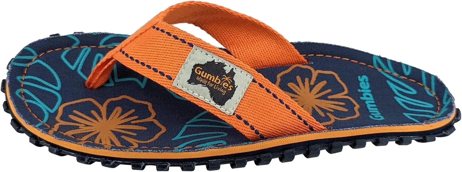 Gumbies Islander Flip-Flops | Unisex Classic Canvas Flip-Flops with Recycled Rubber Outsole & Cotton Footbed | Contoured, Lightweight & Everyday Comfortable