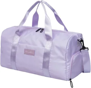 Gym Bag for Women with Shoe Compartment and Wet Pocket | Small Durable Lightweight Gym Duffle Bag | Great for the Gym and Overnights | Purple