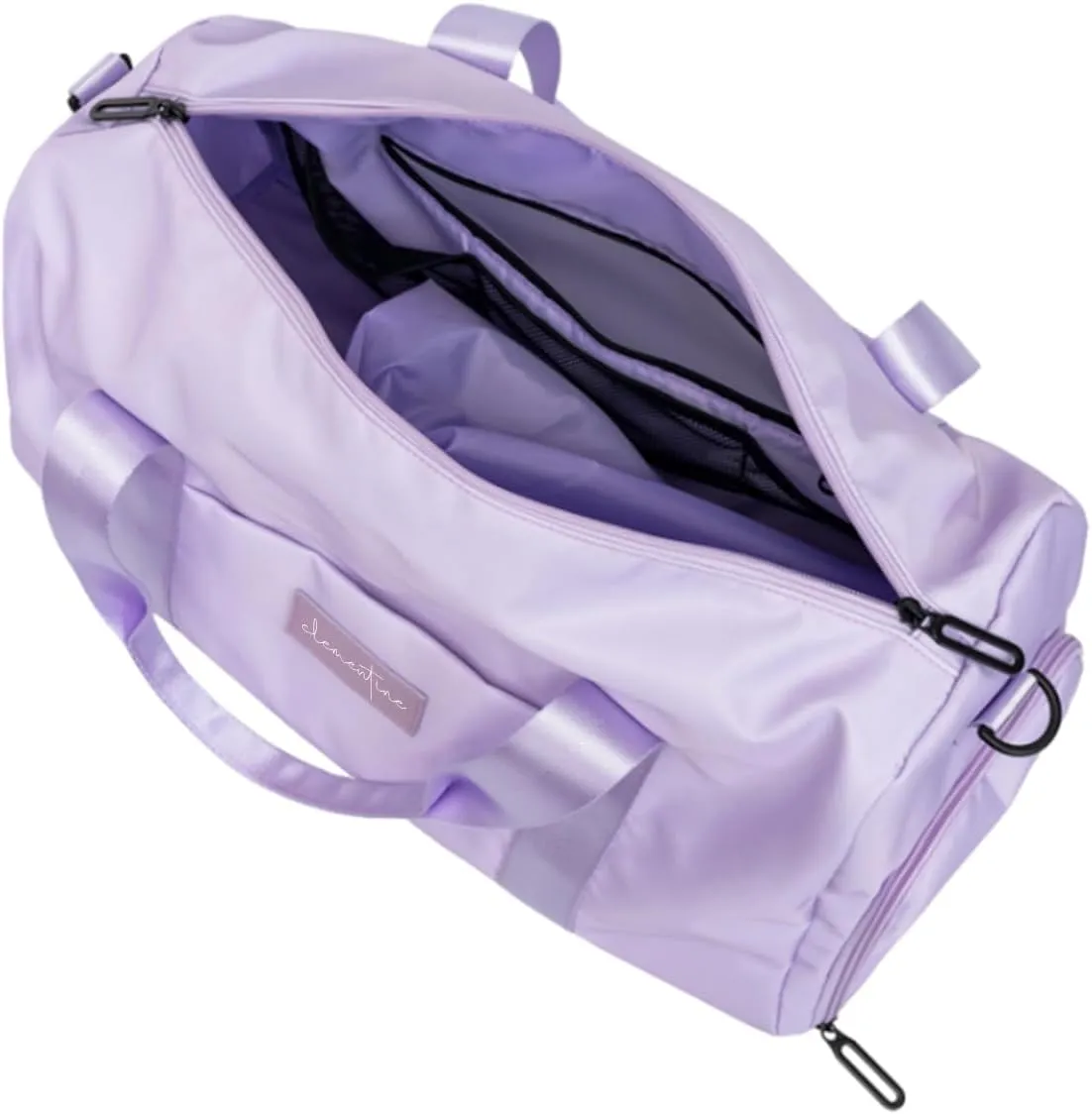 Gym Bag for Women with Shoe Compartment and Wet Pocket | Small Durable Lightweight Gym Duffle Bag | Great for the Gym and Overnights | Purple