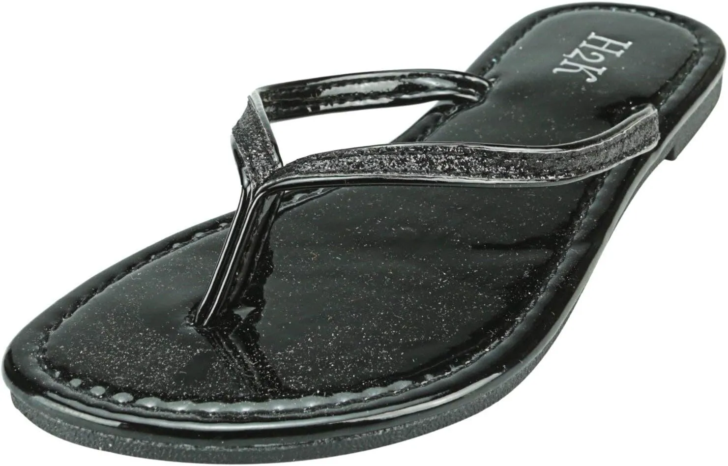 H2K Women's Glitter Flat Thong Sandal