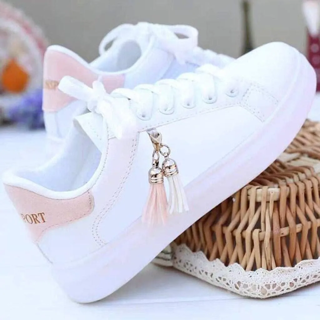 Hbeylia Leather Fashion Sneakers For Women Casual Lace Up Low Top Play Sneakers Platform Wedge Slip On Loafers Canvas Shoes Anti Slip Walking Running Shoes For Girls Work Nurse Outdoor Sports