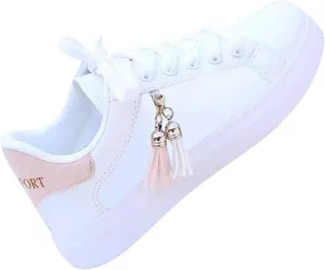 Hbeylia Leather Fashion Sneakers For Women Casual Lace Up Low Top Play Sneakers Platform Wedge Slip On Loafers Canvas Shoes Anti Slip Walking Running Shoes For Girls Work Nurse Outdoor Sports