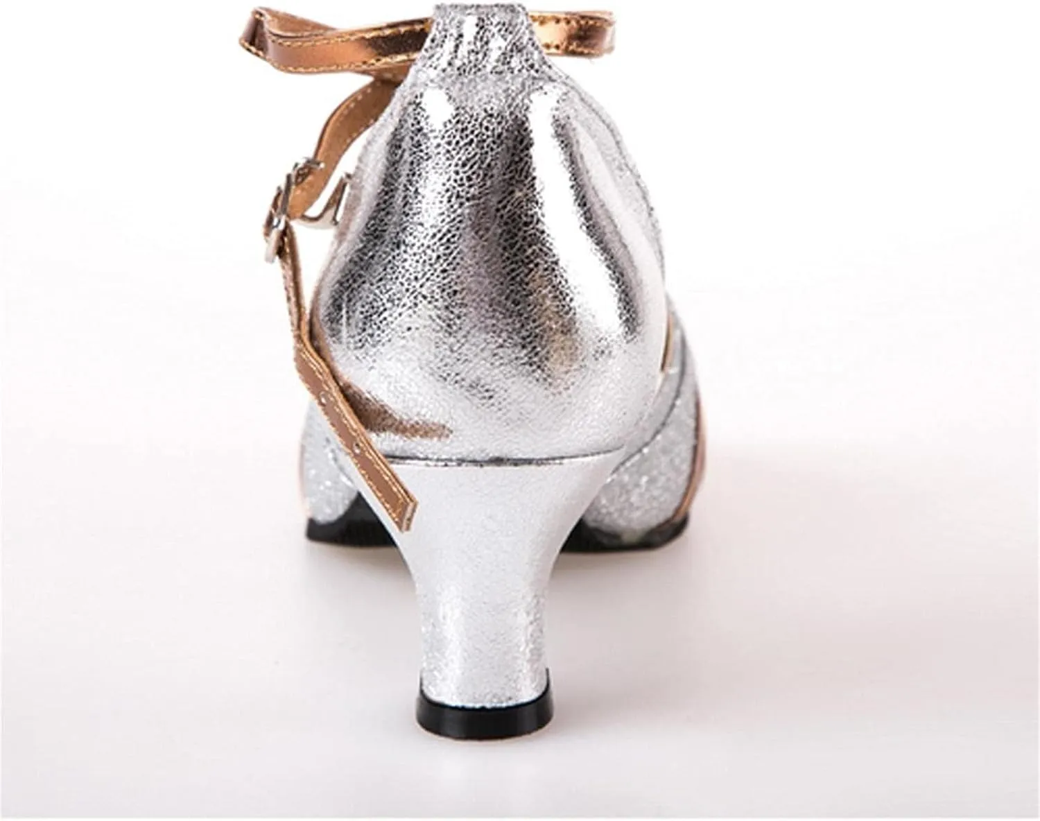 Hbeylia Rhinestones Dress Sandals Shoes For Women Ladies Gold Silver Glittering Leather Peep Toe Kitten High Heels Ankle Strap Dressy Pump Ballet Flats For Wedding Dancing Dress Evening Party