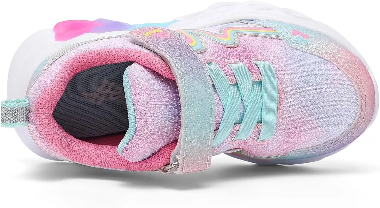 HEVA Girls Boys Lightweight Mesh Sneakers Casual Athletic Shoes Breathable Running Tennis Shoes Toddler/Little Kids
