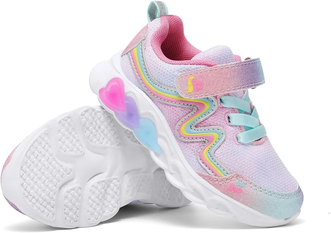HEVA Girls Boys Lightweight Mesh Sneakers Casual Athletic Shoes Breathable Running Tennis Shoes Toddler/Little Kids