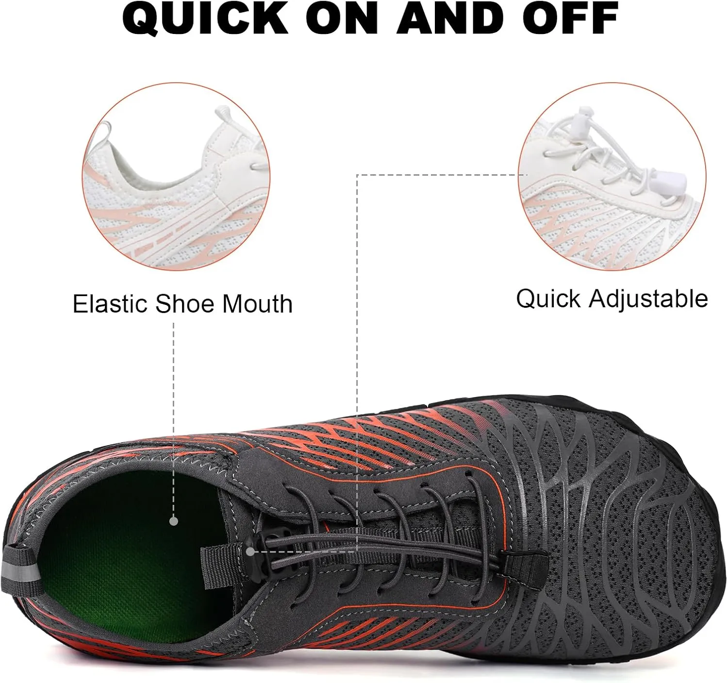 Hike Barefoot Shoes Womens Mens, Pro Water Shoe Women Men Footwear Barefoot Hike Shoes for Travel, Wide Toe Box Non-Slip Breathable Zero Drop Shoe