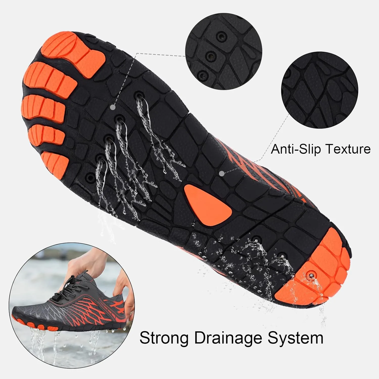 Hike Barefoot Shoes Womens Mens, Pro Water Shoe Women Men Footwear Barefoot Hike Shoes for Travel, Wide Toe Box Non-Slip Breathable Zero Drop Shoe