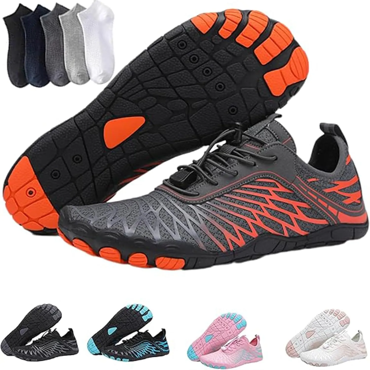 Hiking Womens Men, Pro Barefoot Shoes with Wide Toe Box, Healthy and Non-Slip Breathable Barefoot Shoes