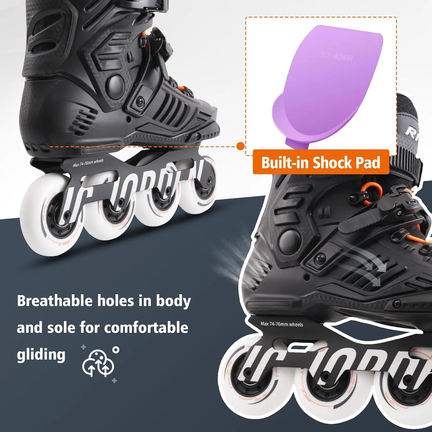 Inline Skates for Women Men, Fitness Speed Racing Skates with Durable Outer Shell, Adult Male Female, Professional Outdoor Fitness Roller Skates Blades for Unisex
