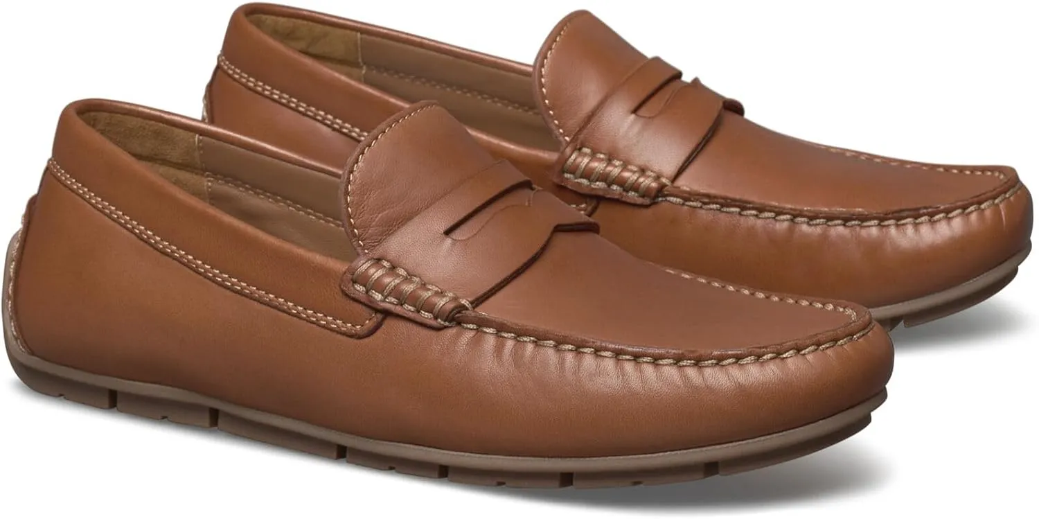 Johnston & Murphy Men’s Baldwin Driver Penny Shoes – Men’s Dress Shoes, Leather Moccasin Shoes, Dress Shoes for Men, Rubber Driver Sole & Cushioned Footbed, Men’s Loafers