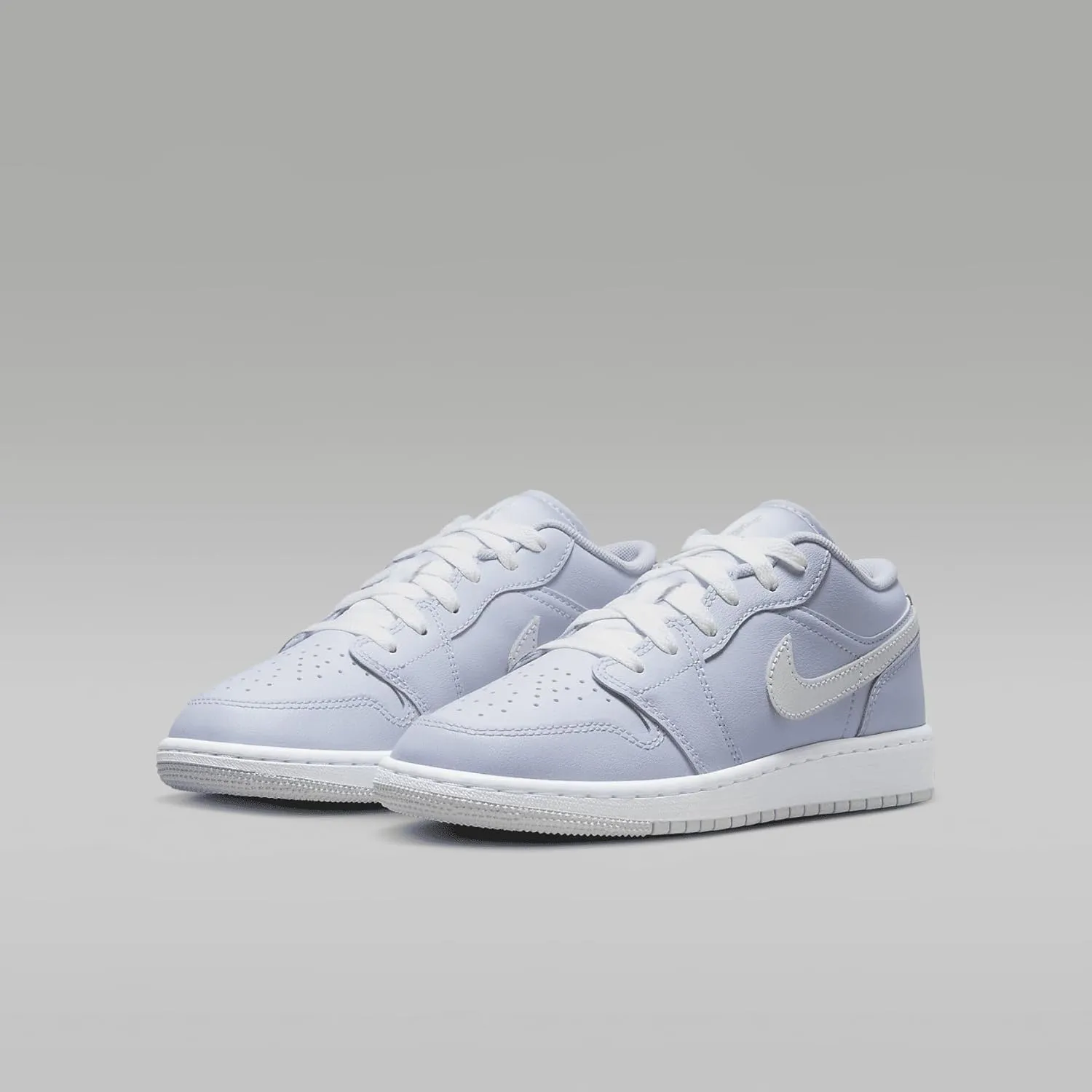 Jordan Air 1 Low Big Kids' Shoes (FV8486-400, Cobalt Bliss/Neutral Grey/White)