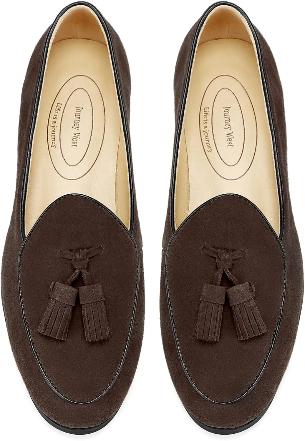 Journey West Suede Tassel Loafer for Women Slip-on Belgian Penny Loafers Shoes for Women in Many Colors