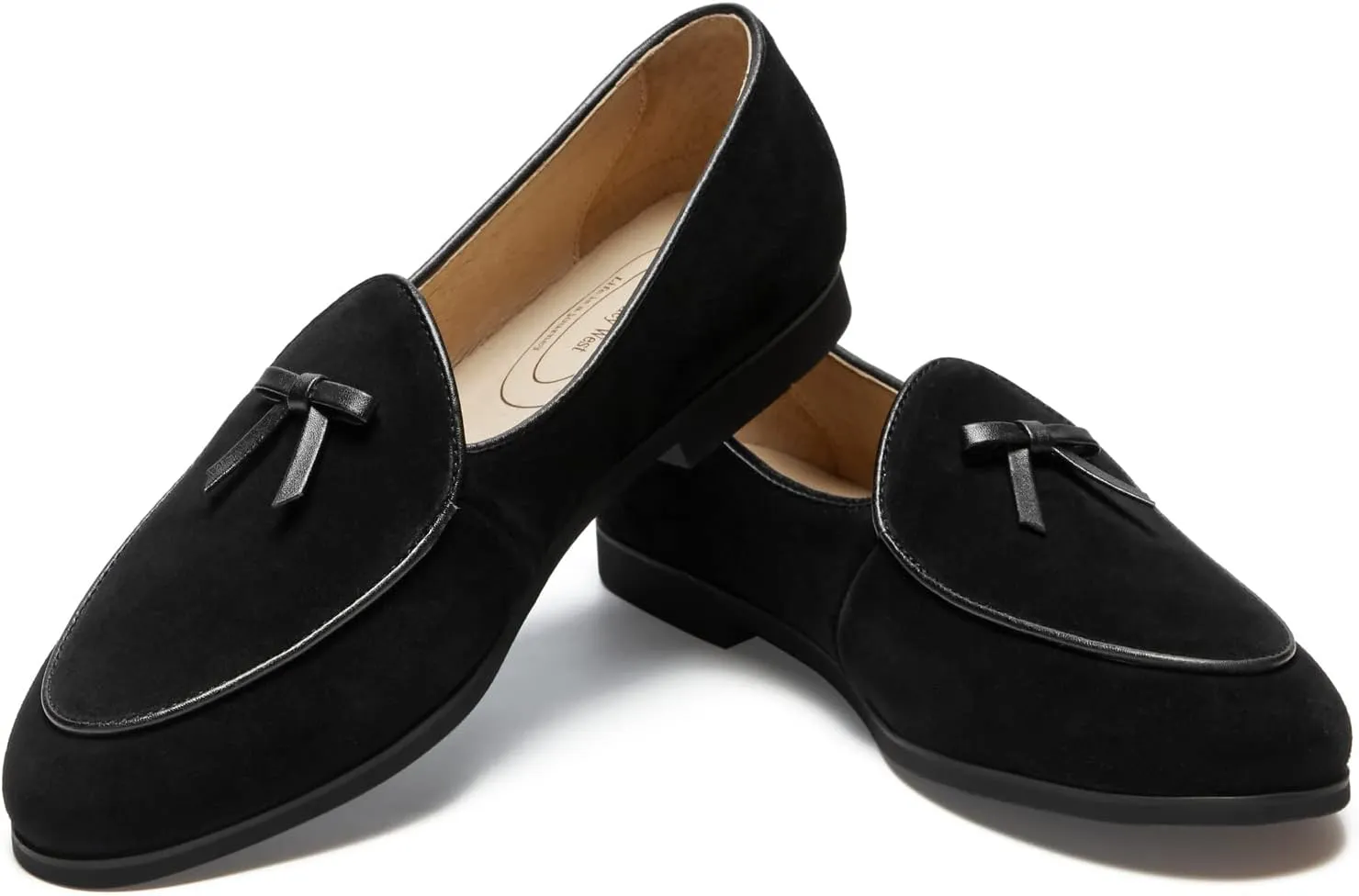 Journey West Suede Tassel Loafer for Women Slip-on Belgian Penny Loafers Shoes for Women in Many Colors