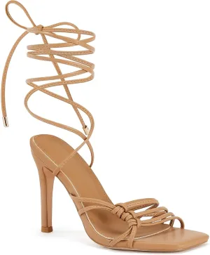 Juliet Holy Womens Lace Up Heeled Sandals Square Open Toe Stiletto Heels Strappy Summer Dressy Shoes