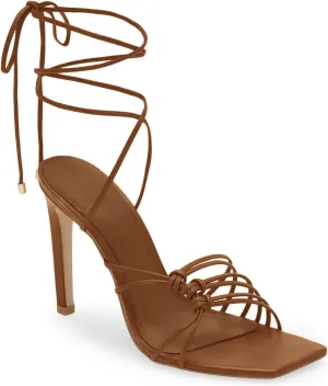 Juliet Holy Womens Lace Up Heeled Sandals Square Open Toe Stiletto Heels Strappy Summer Dressy Shoes