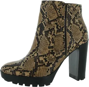 Justin Snake Print Heeled Bootie with Polar Grip Toffee / 5.5