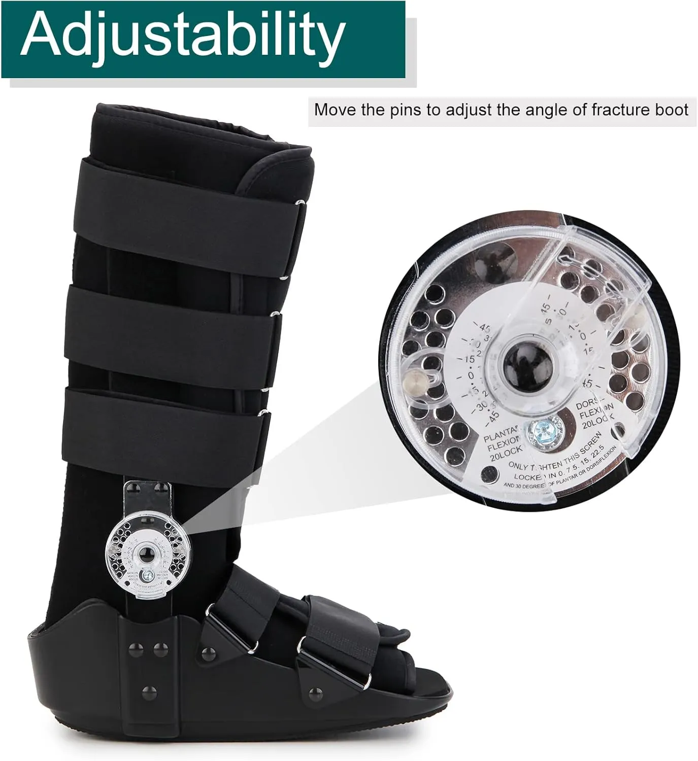 kefit Air Cam Walker Fracture Boot, Walking Boot for Sprained Ankle, Stress Fracture, Broken Foot. Orthopedic Boot (L:Foot Length 10.8-11.5Inch)