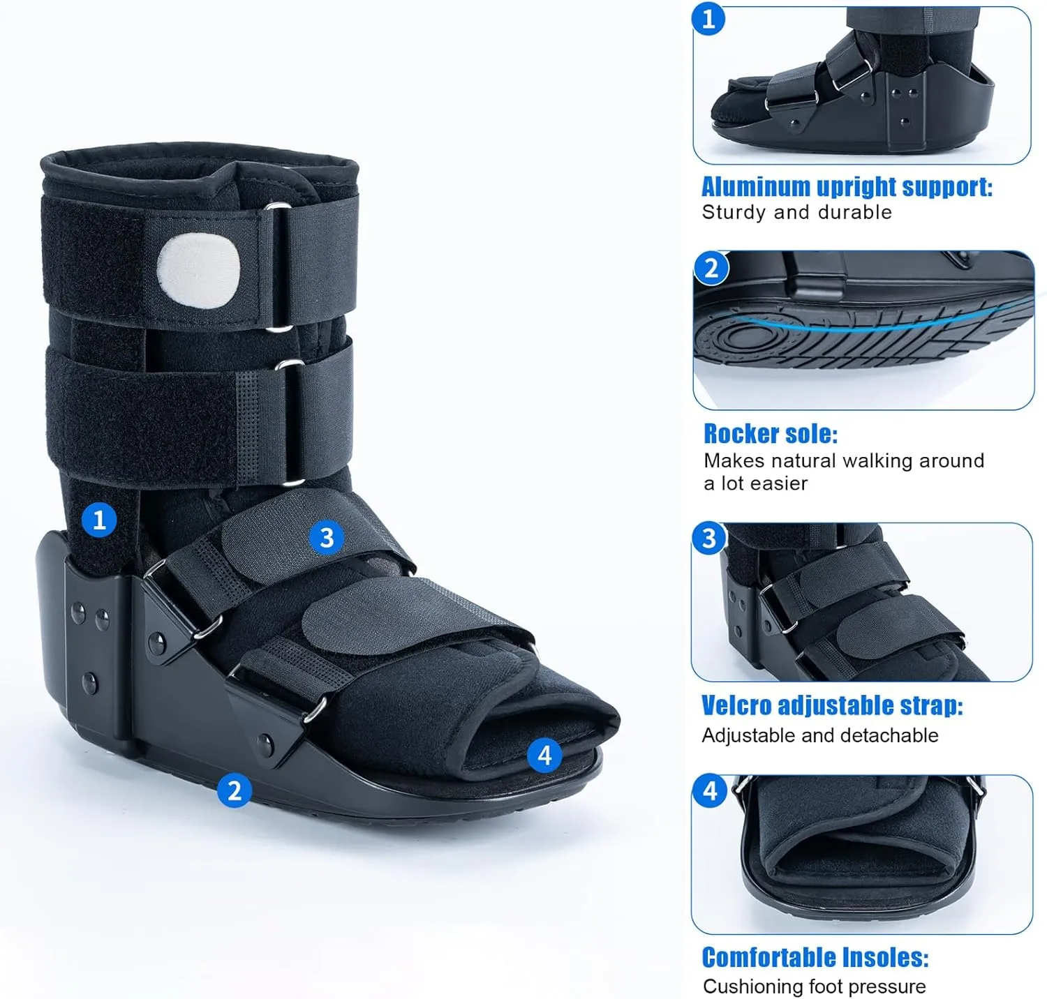 kefit Walking Boot Fracture Boot for Broken Foot, Sprained Ankle-Large