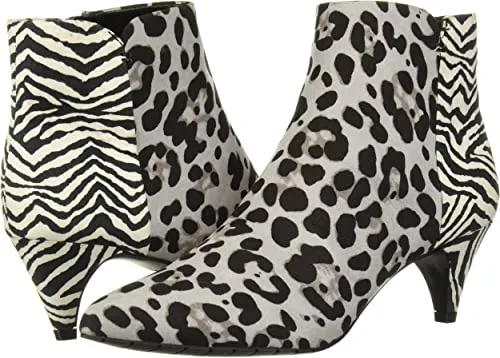 Kenneth Cole Women's Kick BIT Ankle Boot, Black/White, 8 Medium US