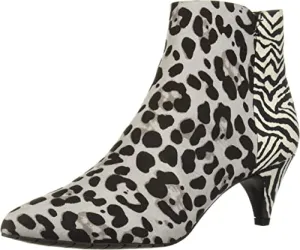 Kenneth Cole Women's Kick BIT Ankle Boot, Black/White, 8 Medium US