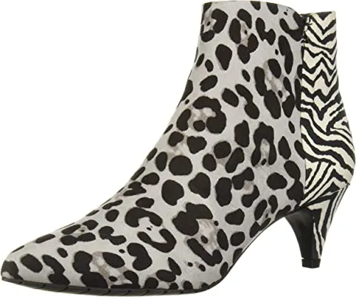 Kenneth Cole Women's Kick BIT Ankle Boot, Black/White, 8 Medium US
