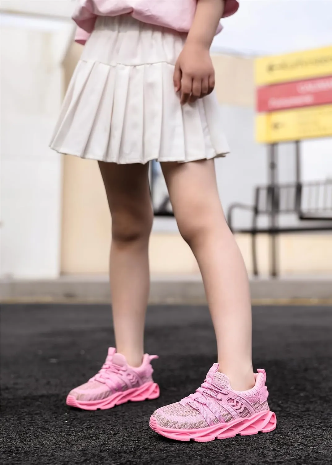 kkdom Kids Sneakers for Boys Girls Fashion Primary School Students Sports Shoes Gym Tennis Shoes Lightweight Breathable Running Shoes