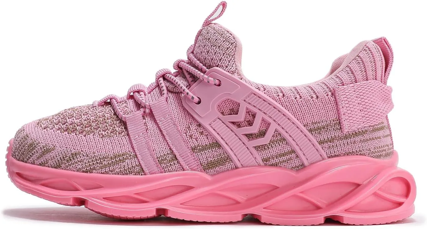 kkdom Kids Sneakers for Boys Girls Fashion Primary School Students Sports Shoes Gym Tennis Shoes Lightweight Breathable Running Shoes