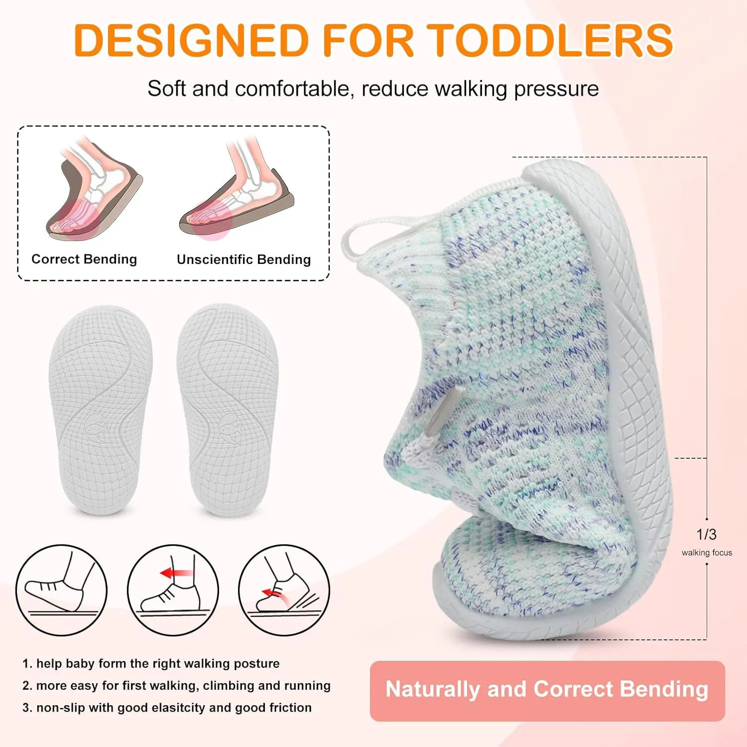 L-RUN Toddler Boys Girls Tennis Shoes Breathable Comfortable Barefoot Wide Summer School Walking Sneakers Baby First Walking Shoes